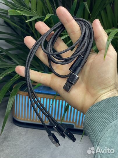 Кабель microusb+Type-C+Lightning 150см camltwj-01