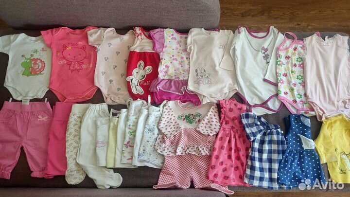 Одежда пакетом от 0 до 6 мес для девочки