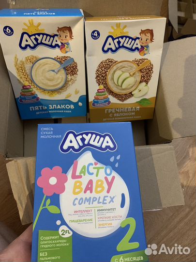 Детские каши и смеси, баночки агуша