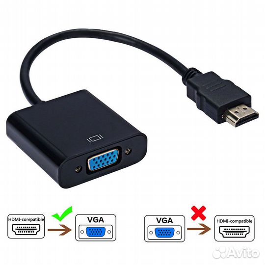 Переходник hdmi-VGA (доп. питание)