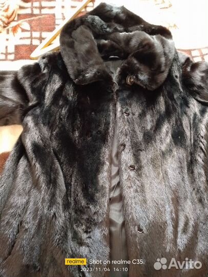 Шуба норковая с капюшоном 46 48 бу