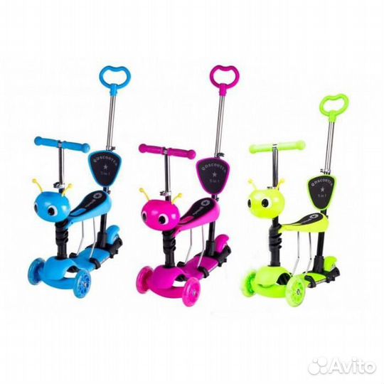 Детский трехколесный самокат 5 в 1
