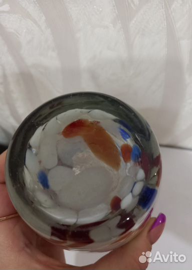 Ваза с волнистым бортом, цветное стекло, СССР