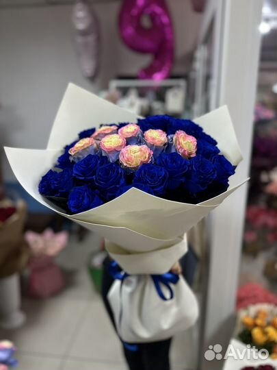 Букет из синих роз синие розы