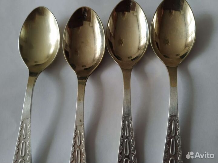 Ложки чайные. Мельхиор, позолота. Кольчугино. Идеа