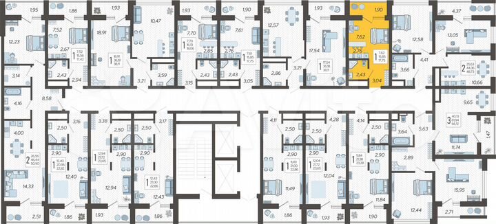Квартира-студия, 17,8 м², 10/19 эт.
