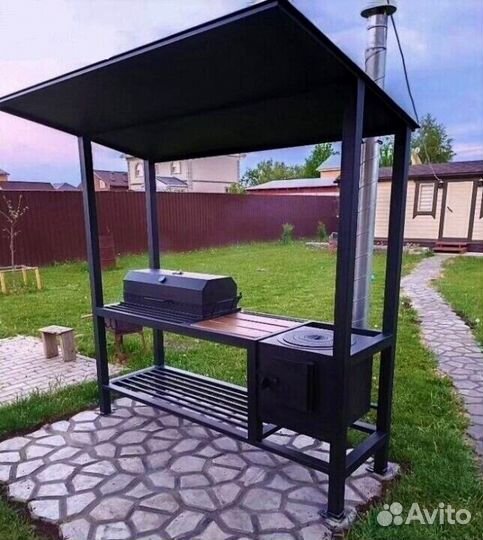 Мангал с печкой под казан