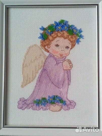 Картина крестиком и бисером «Ангел»