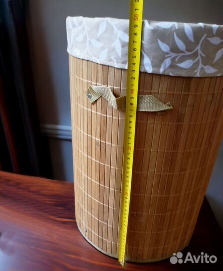 Корзина для белья для хранения складная бамбук