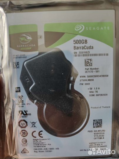 Новый жёсткий диск Seagate 500Gb 2.5