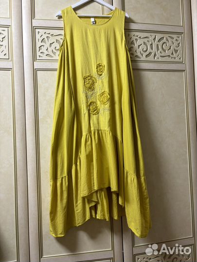 Платье бохо лен