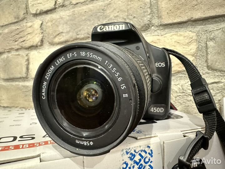 Зеркальный фотоаппарат canon eos450d с объективом