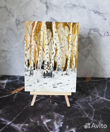 Картина маслом Березы