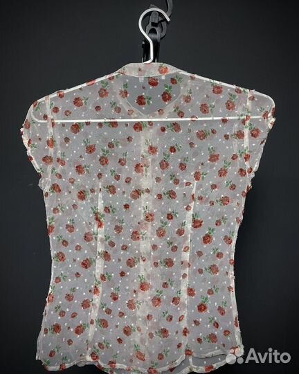 Рубашка в цветочек прозрачная