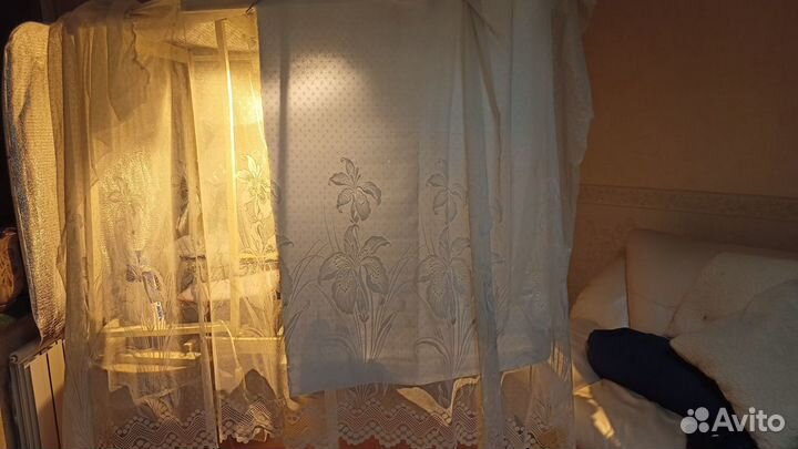 Тюль, ширина 280 см, высота 200 см.Ирисы.Красотища