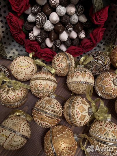 Новогодние шары с ручной росписью