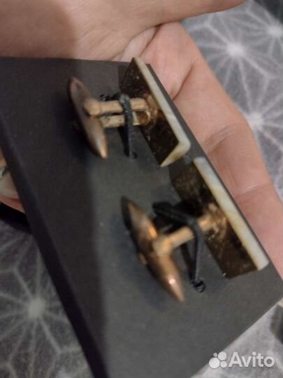 Запонки СССР с натуральным камнем