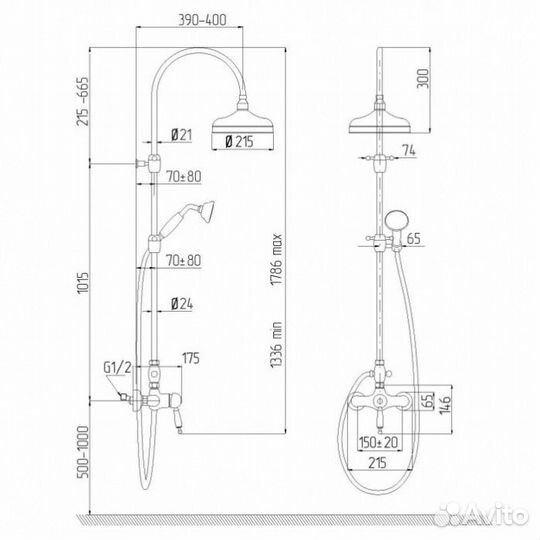 Душевая стойка Migliore Oxford 30946 хром