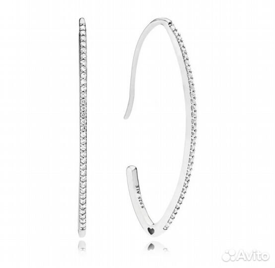 Серьги искрящиеся линии Пандора