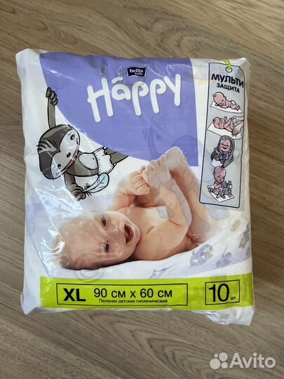 Happy bella пеленки 90 х 60, 10 штук