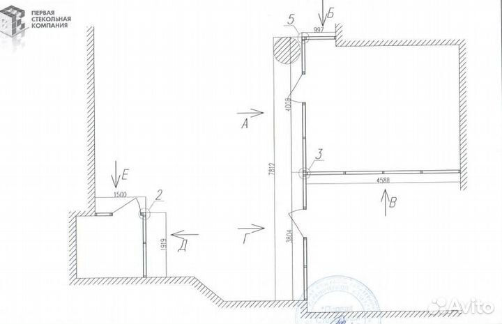 Офисные перегородки стеклянные б/у