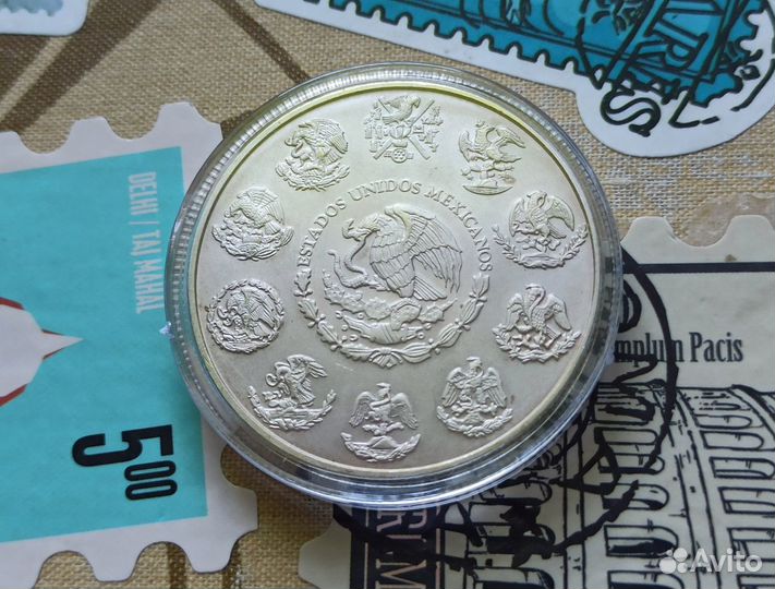 1 онза, 2011. Мексика. Унция. Серебро 999 пробы