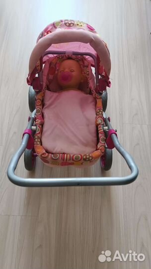 Коляска для кукол и большой пупс