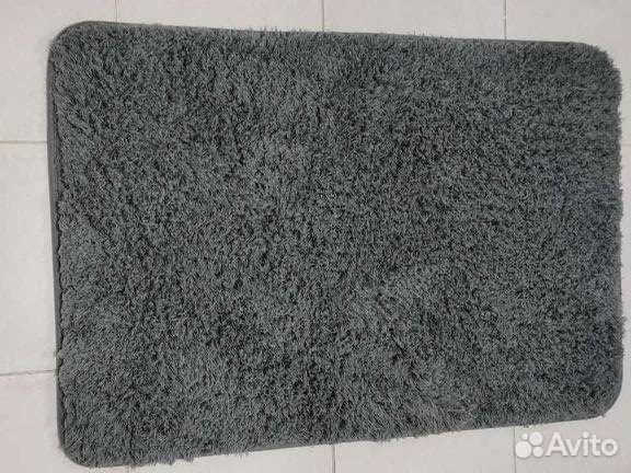 Коврик для ванной с длинным ворсом 60*90 серый