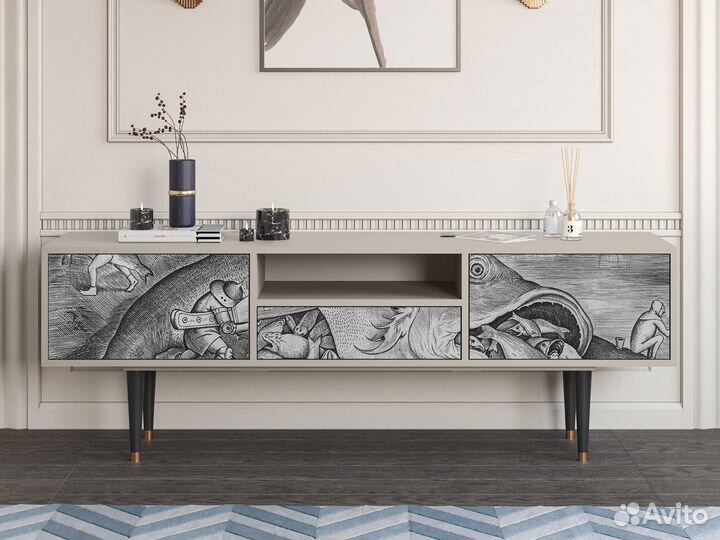 Тв-тумба T6 - Сатин - Big Fish Eat Little Fish