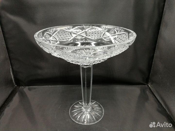 Большая фруктовница конфетница 27*29см хрусталь