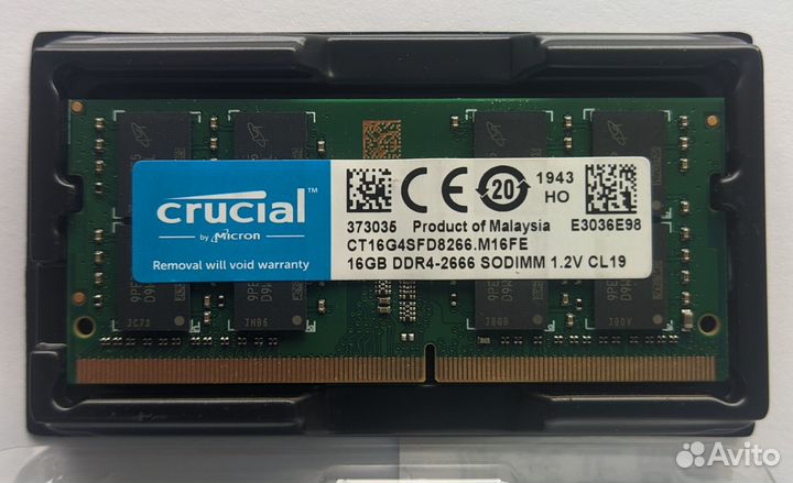 Память sodimm DDR4 16GB Crucial для Synology