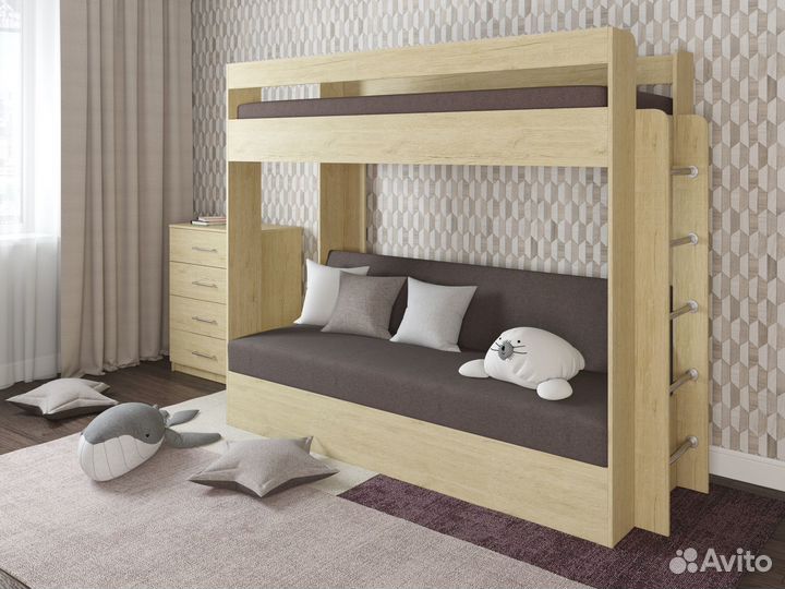 Кровать-чердак с диваном Лаворо