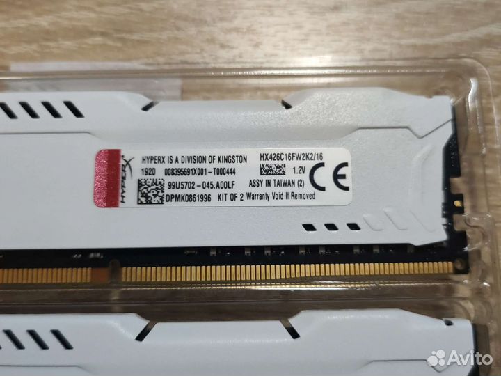 HyperX Fury White 16GB DDR4 2666Mhz