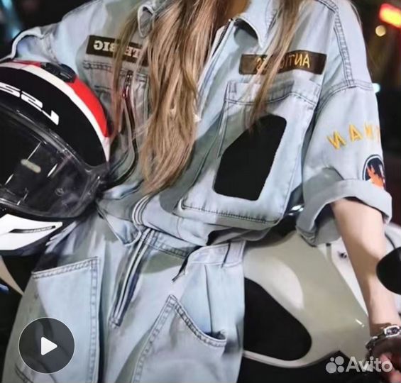 Комбинезон женский джинсовый