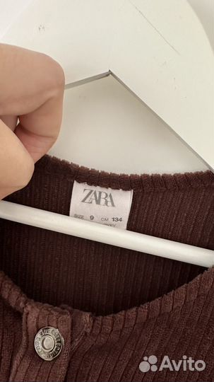 Платье детское Zara для девочек коричневое 122