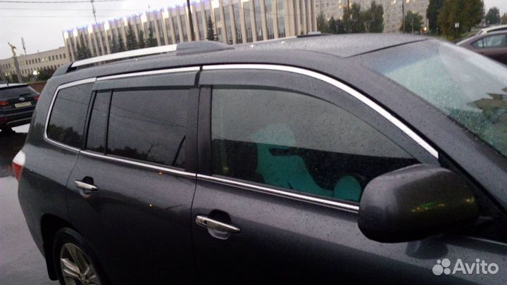 Highlander 2007-2013 Ветровики с хромом Z8BB4