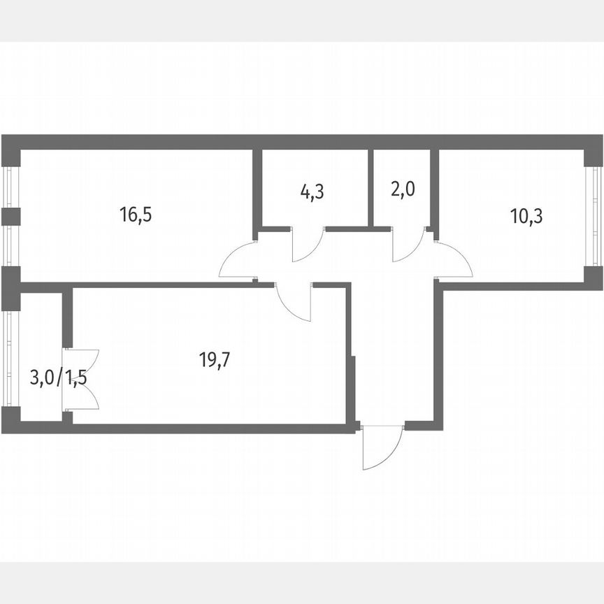 2-к. квартира, 65,3 м², 7/8 эт.