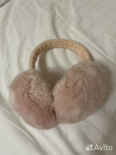 Наушники зимние розовые складные