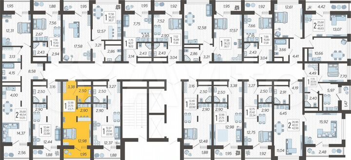 Квартира-студия, 23,7 м², 3/19 эт.
