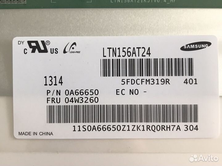 Матрица для ноутбука 15,6 дюймов, 40 pin, LTN156AT