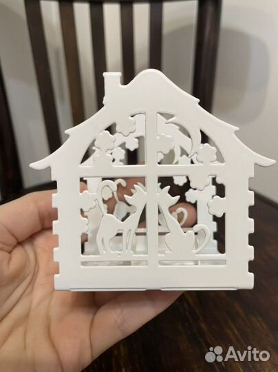 Подсвечник металлический белый