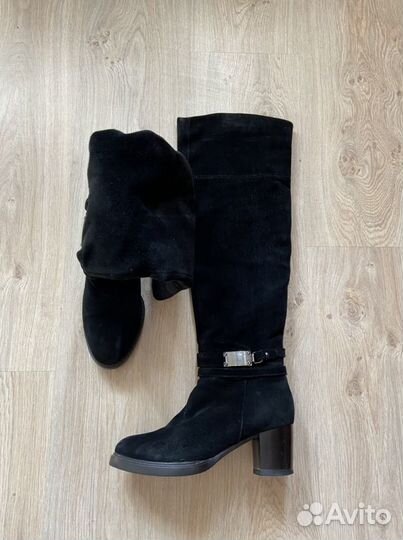 Ботфорты замшевые зимние