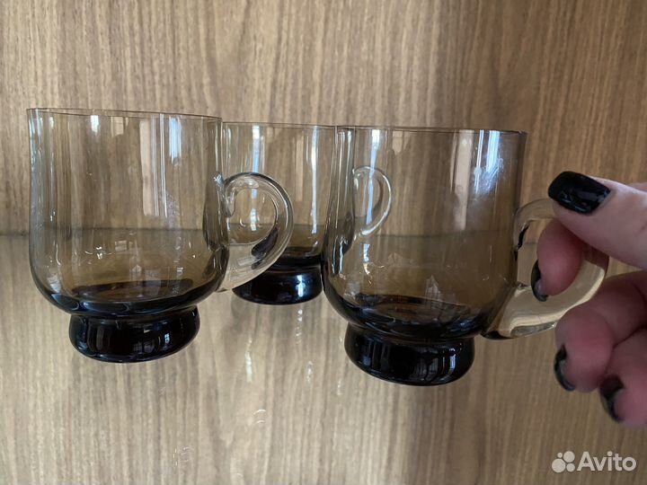 Миниатюрные чашки стеклянные 3 шт