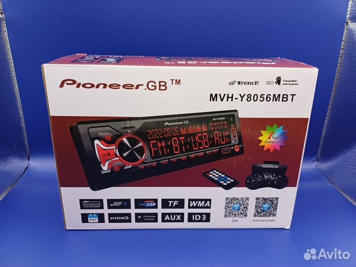 Магнитола pioneer MVH-8056-MBT с блютузом