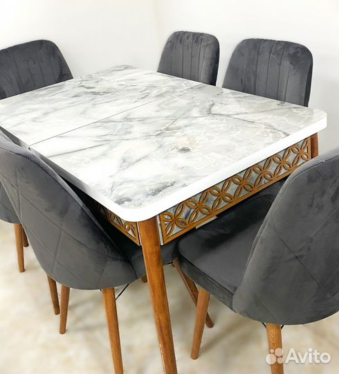 Кухонный стол и стулья 6 шт