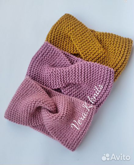 Повязка вязаная на голову