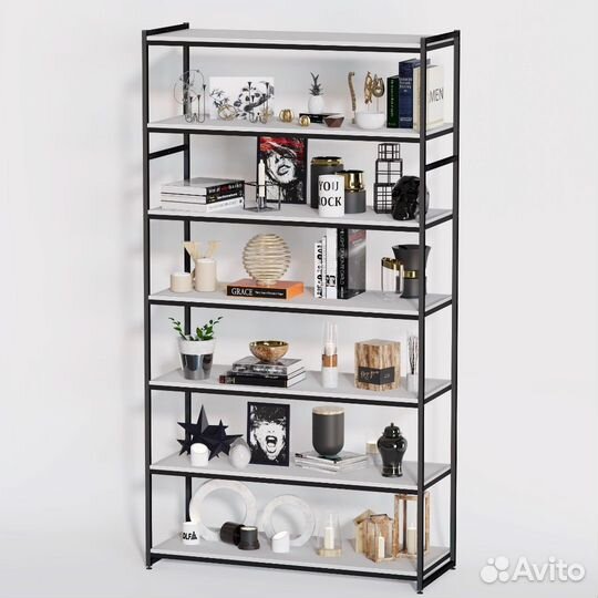 Стеллаж в стиле Лофт A22120-21-чб с полками лдсп