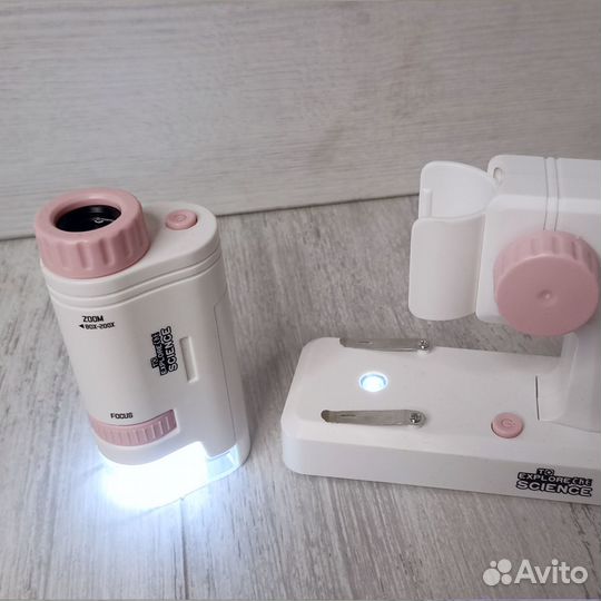 Микроскоп карманный детский с подставкой x200