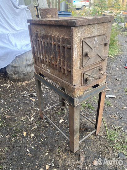 Печь буржуйка, разборная, чугунная