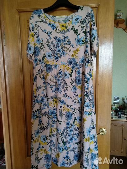 Летнее платье из вискозы с карманами 56 р